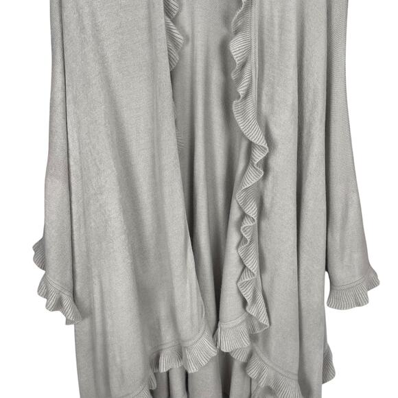 COLLECTION EIGHTEEN Women's LONG CASCADING RUFFLED CAPE Gray ONE SIZE - Picture 4 of 6